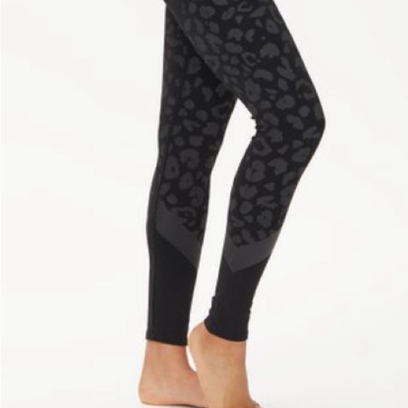 BSP Black Leopard Contour High-Waist Leggings - Women SZ L - Picture 4 of 12